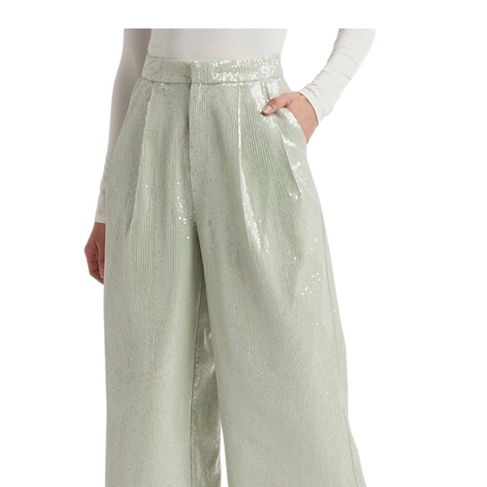 NWT Mint Sequin Wide Leg Crop Pants - Picture 2 of 8